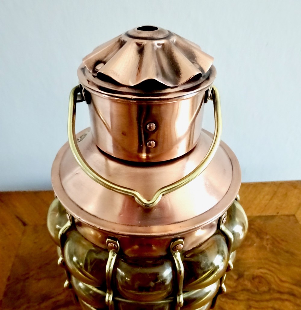 A COPPER AND BRASS ANKERLIGHT LANTERN View II