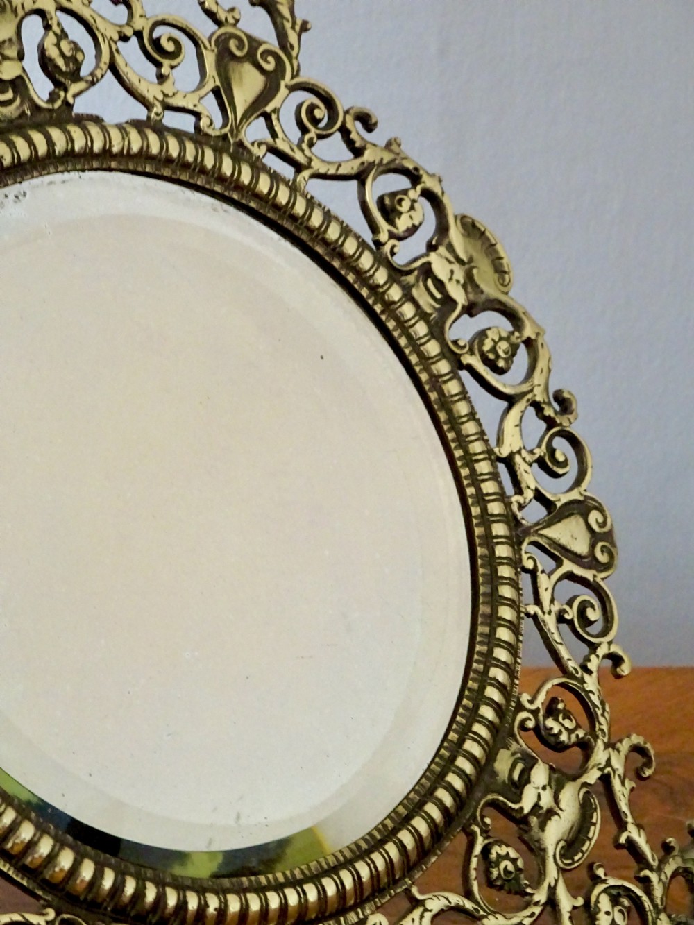 VICTORIAN ORNATE BRASS  MIRROR View IV
