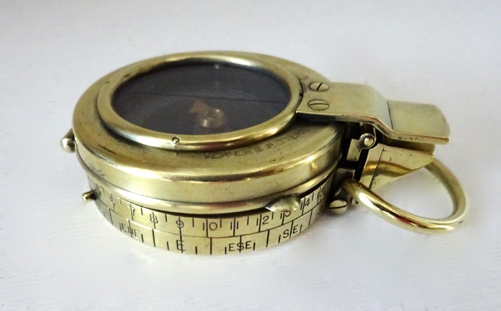 1917  MILITARY MARCHING COMPASS WITH ORIGINAL LEATHER CASE