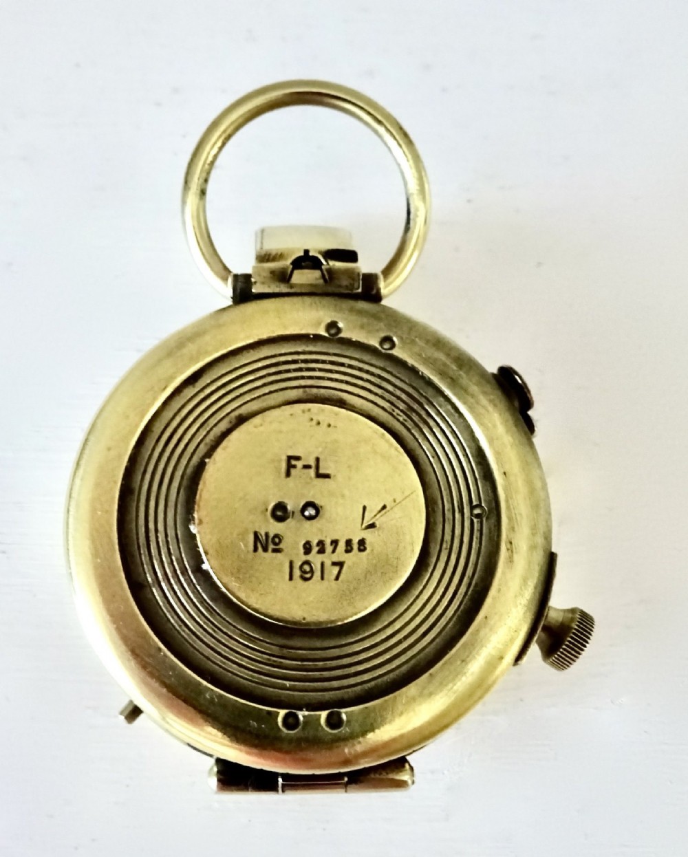 1917  MILITARY MARCHING COMPASS WITH ORIGINAL LEATHER CASE View IX