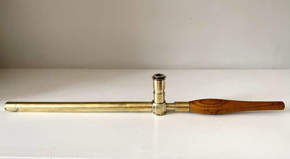 A brass trench periscope stamped PERISCOPE MK IX 1918 R. & J. BECK LTD. NO 2310. View II