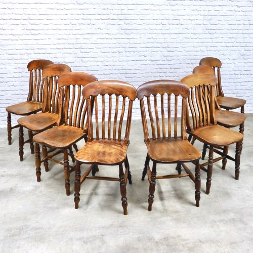 Windsor Lathback Kitchen Chairs X8