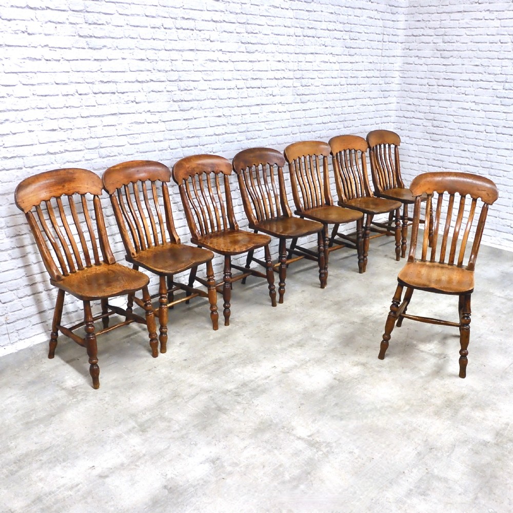 Windsor Lathback Kitchen Chairs x8 View II