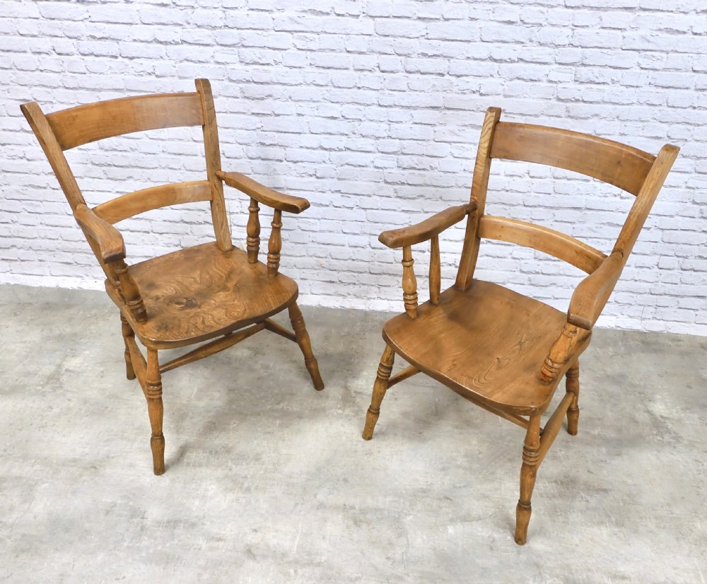 2x C19th Windsor Armchairs View V