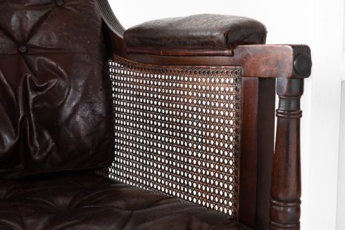 PAIR 19TH CENTURY REGENCY MAHOGANY LIBRARY BERGRES - ADDITIONAL PHOTO 6