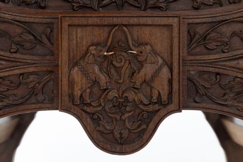 19TH CENTURY PAIR OF CARVED ANGLO INDIAN ARMCHAIRS - ADDITIONAL PHOTO 4