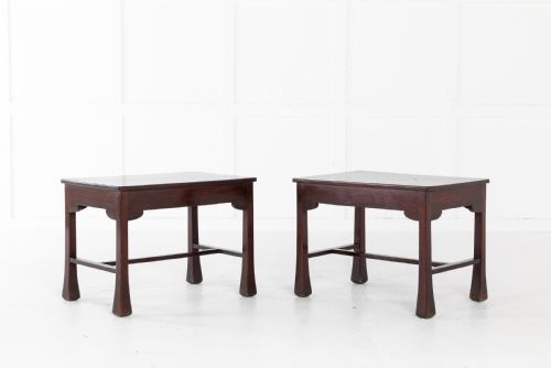 pair of french mahogany side tables - CATEGORY: ANTIQUE TABLES - DATED 1910