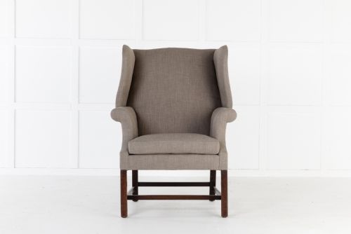 GEORGE III MAHOGANY WING CHAIR - ADDITIONAL PHOTO 1