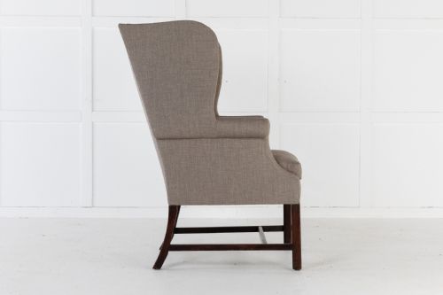 GEORGE III MAHOGANY WING CHAIR - ADDITIONAL PHOTO 2