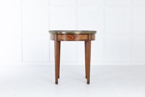19TH CENTURY FRENCH INLAID GUERIDON WITH MARBLE TOP - ADDITIONAL PHOTO 6