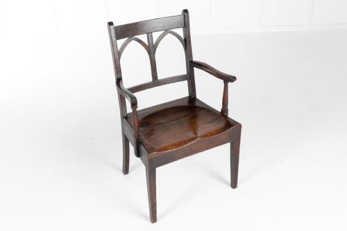 PAIR OF EARLY 19TH CENTURY ENGLISH OAK CHAIRS - ADDITIONAL PHOTO 2