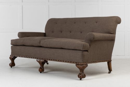 large 1930s english mahogany sofa - CATEGORY: ANTIQUE SOFAS - DATED 1930