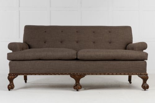 LARGE 1930S ENGLISH MAHOGANY SOFA - ADDITIONAL PHOTO 1