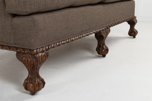 LARGE 1930S ENGLISH MAHOGANY SOFA - ADDITIONAL PHOTO 6