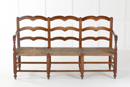 19TH CENTURY FRENCH RUSH SEAT BENCH - ADDITIONAL PHOTO 1