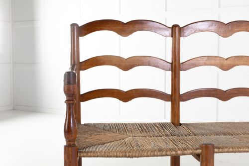 19TH CENTURY FRENCH RUSH SEAT BENCH - ADDITIONAL PHOTO 3