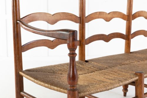 19TH CENTURY FRENCH RUSH SEAT BENCH - ADDITIONAL PHOTO 5
