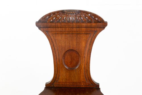 PAIR OF REGENCY OAK HALL CHAIRS - ADDITIONAL PHOTO 1
