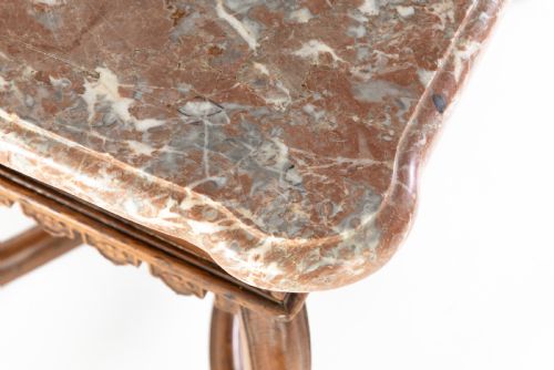 EARLY 18TH CENTURY BELGIAN OAK SIDE TABLE WITH MARBLE TOP - ADDITIONAL PHOTO 6