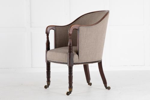 regency mahogany library chair - CATEGORY: ANTIQUE CHAIRS - DATED REGENCY