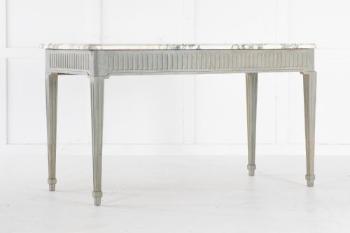 1920s painted console table with marble top - CATEGORY: ANTIQUE TABLES - DATED 1920