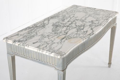 1920S PAINTED CONSOLE TABLE WITH MARBLE TOP - ADDITIONAL PHOTO 1