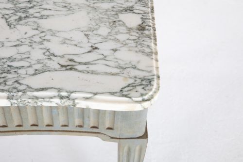 1920S PAINTED CONSOLE TABLE WITH MARBLE TOP - ADDITIONAL PHOTO 2