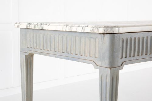 1920S PAINTED CONSOLE TABLE WITH MARBLE TOP - ADDITIONAL PHOTO 4