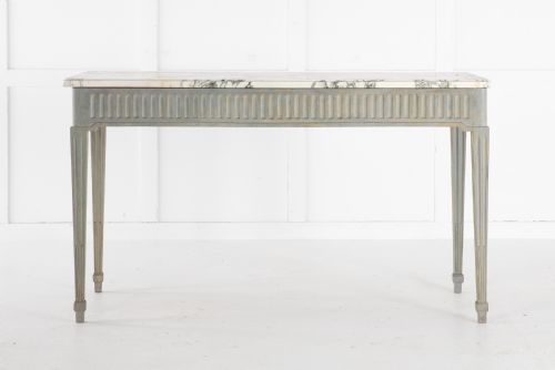 1920S PAINTED CONSOLE TABLE WITH MARBLE TOP - ADDITIONAL PHOTO 5