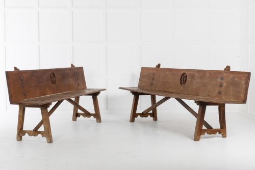 pair of early 18th century spanish benches - CATEGORY: ANTIQUE FURNITURE - DATED 18TH CENTURY