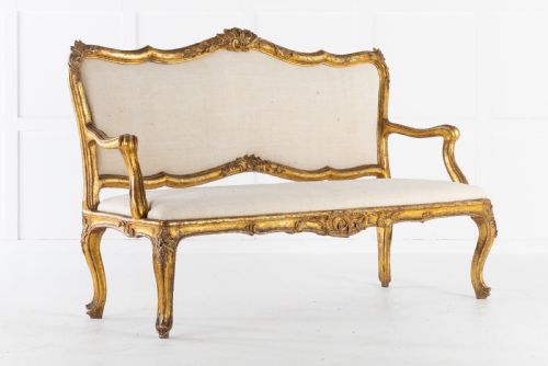 18th century italian gilt sofa - CATEGORY: ANTIQUE SOFAS - DATED 18TH CENTURY