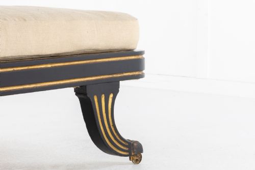 EARLY 19TH CENTURY REGENCY EBONISED AND GILT CHAISE LONGUE - ADDITIONAL PHOTO 2