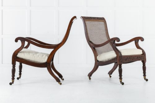pair of 19th century anglo indian plantation chairs - CATEGORY: ANTIQUE CHAIRS - DATED 19TH CENTURY