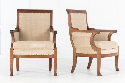 pair of 19th century french walnut armchairs - CATEGORY: ANTIQUE CHAIRS - DATED 19TH CENTURY
