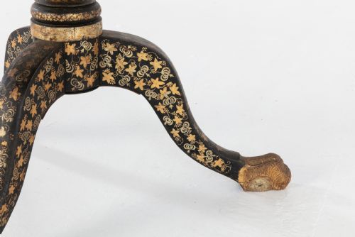 19TH CENTURY ENGLISH REGENCY CHINESE BLACK LACQUER AND GILT TABLE - ADDITIONAL PHOTO 2