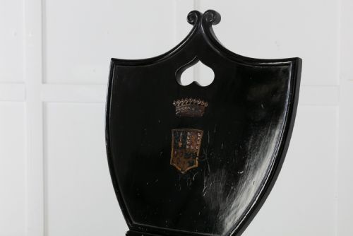 SET OF FOUR 19TH CENTURY ENGLISH EBONISED HALL CHAIRS - ADDITIONAL PHOTO 2