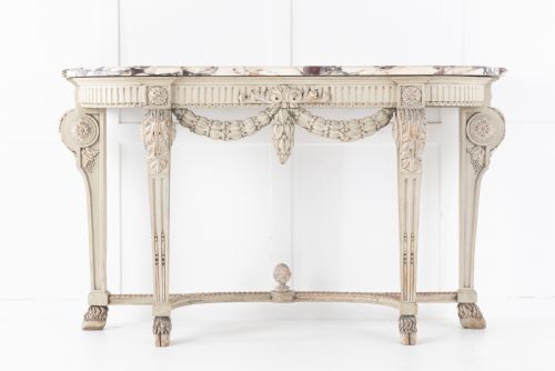 19th century painted console table with breccia marble top - CATEGORY: ANTIQUE TABLES - DATED 19TH CENTURY