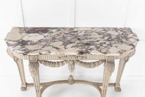 19TH CENTURY PAINTED CONSOLE TABLE WITH BRECCIA MARBLE TOP - ADDITIONAL PHOTO 2