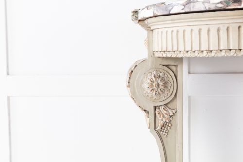 19TH CENTURY PAINTED CONSOLE TABLE WITH BRECCIA MARBLE TOP - ADDITIONAL PHOTO 3