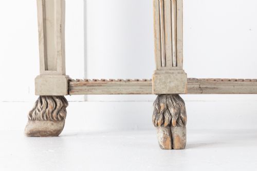 19TH CENTURY PAINTED CONSOLE TABLE WITH BRECCIA MARBLE TOP - ADDITIONAL PHOTO 4