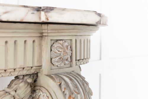 19TH CENTURY PAINTED CONSOLE TABLE WITH BRECCIA MARBLE TOP - ADDITIONAL PHOTO 8
