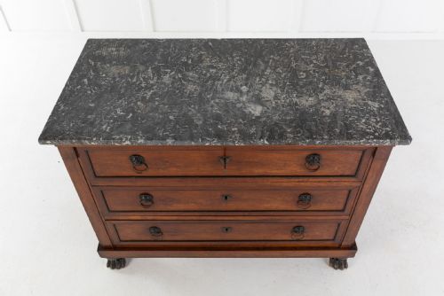 19TH CENTURY FRENCH COMMODE WITH MARBLE TOP - ADDITIONAL PHOTO 5