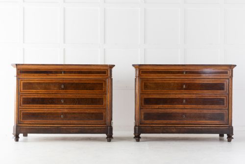 pair of 18th century italian walnut commodes - CATEGORY: ANTIQUE CHEST OF DRAWERS - DATED 18TH CENTURY