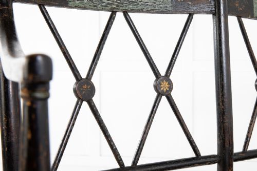 ENGLISH 19TH CENTURY REGENCY EBONISED CANE SEAT SOFA - ADDITIONAL PHOTO 3