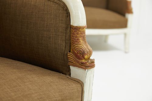 PAIR OF 19TH CENTURY FRENCH PAINTED SOFAS - ADDITIONAL PHOTO 1