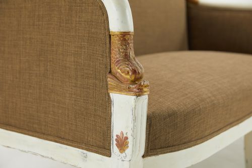 PAIR OF 19TH CENTURY FRENCH PAINTED SOFAS - ADDITIONAL PHOTO 4