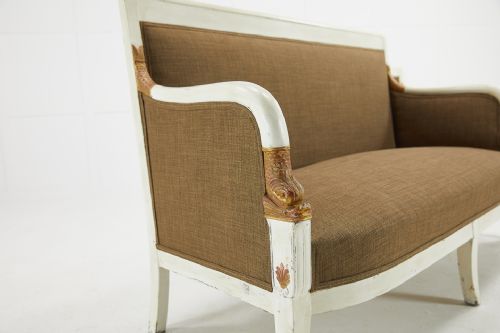 PAIR OF 19TH CENTURY FRENCH PAINTED SOFAS - ADDITIONAL PHOTO 5
