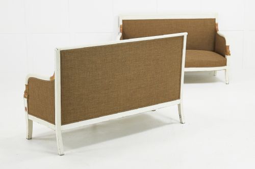 PAIR OF 19TH CENTURY FRENCH PAINTED SOFAS - ADDITIONAL PHOTO 6
