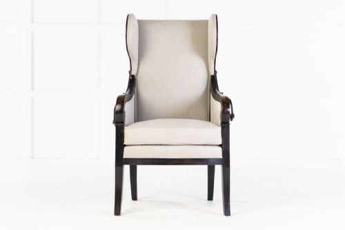 EARLY 19TH CENTURY FRENCH EBONISED RECLINING ARMCHAIR - ADDITIONAL PHOTO 1