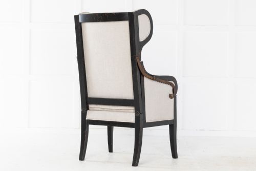 EARLY 19TH CENTURY FRENCH EBONISED RECLINING ARMCHAIR - ADDITIONAL PHOTO 7